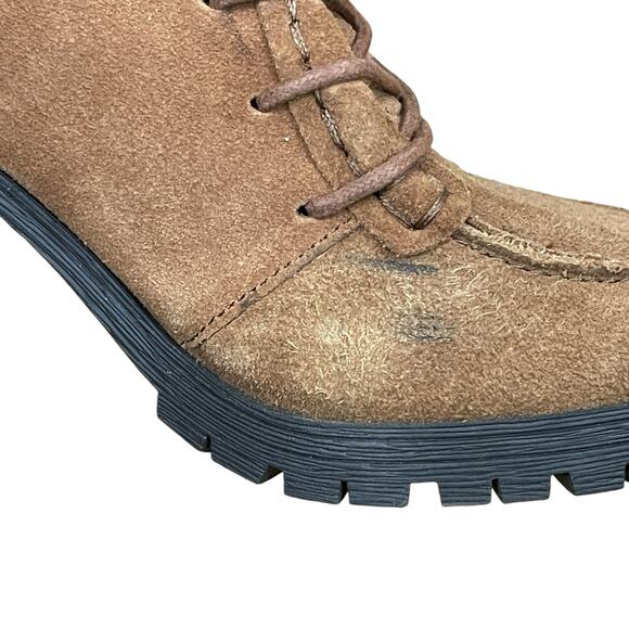 Circus by Sam Edelman Saddle Brown Suede Chunky Heel Bootie Size 8 - Picture 9 of 13